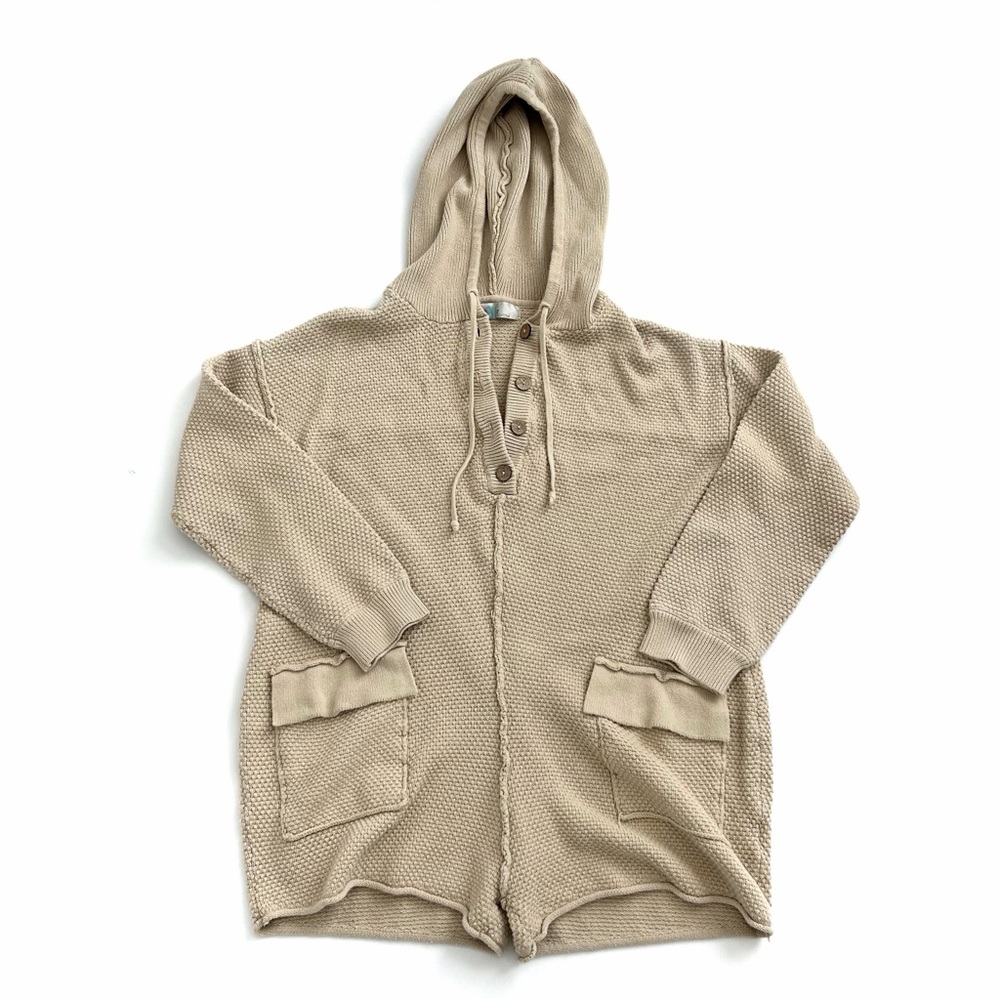 Free People Beach Ryleigh Hailee Sweater Romper Hooded Jumper Size Medium